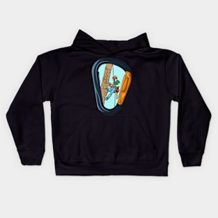 Vintage Arborist Carabiner Art Kids Hoodie